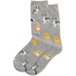 Hot Sox Kid's Multi Breed Dog Crew Sock 1 Pair, Grey Heather, Small/Medium Hot Sox Kid's Multi Breed Dog Crew Sock 1 Pair, Grey Heather, Small/Medium