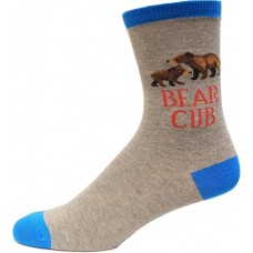 Hot Sox Kid's Bear Cub Crew Sock 1 Pair, Grey Heather, Small/Medium