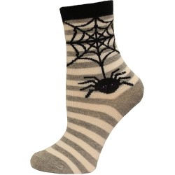 Hot Sox Kid's Spider Stripe Crew Sock 1 Pair, Grey Heather, Medium/Large Hot Sox Kid's Spider Stripe Crew Sock 1 Pair, Grey Heather, Medium/Large
