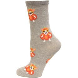 Hot Sox Kid's Pumpkin Corgi Crew Socks 1 Pair, Grey Heather, Kid's Shoe Size: 10-13 Hot Sox Kid's Pumpkin Corgi Crew Socks 1 Pair, Grey Heather, Kid's Shoe Size: 10-13