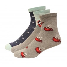 Hot Sox Kid's Penguin Hot Cocoa Crew Sock 3 Pair, Assorted, Large/X-Large