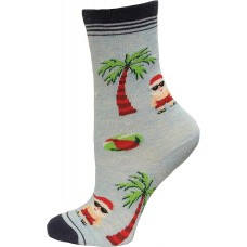 Hot Sox Kid's Summer Santa Crew Sock 1 Pair, Mint Melange, Medium/Large