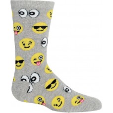 Hot Sox Kid's Emoji Socks 1 Pair, Sweatshirt Grey Heather, X-Small/Small