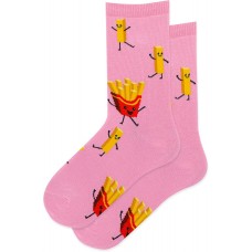 Hot Sox Kid's Fries Crew Socks 1 Pair, Pink, Large/X-Large