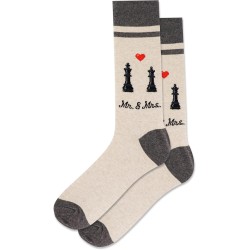 Hot Sox Men's Mr And Mrs Crew Socks 1 Pair, Natural Melange, Men's 10-13 Shoe Hot Sox Men's Mr And Mrs Crew Socks 1 Pair, Natural Melange, Men's 10-13 Shoe
