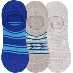 Hot Sox Men's Geo Stripe Liner Socks 3 Pair, Grey Heather, Men's 10-13 Shoe
