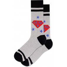 Hot Sox Men's Super Dad Crew Socks 1 Pair, Grey Heather, Men's 10-13 Shoe