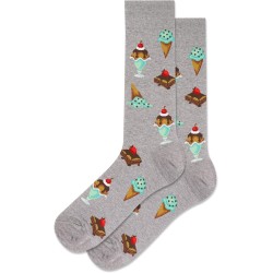 Hot Sox Men's Desserts Crew Socks 1 Pair, Grey Heather, Men's 10-13 Shoe