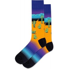 Hot Sox Men's Desert Scenic Crew Socks 1 Pair, Dark Blue, Men's 10-13 Shoe