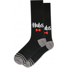 Hot Sox Men's Composition W Red Yellow Black Grey Blue Crew Socks 1 Pair, Black, Men's 10-13 Shoe