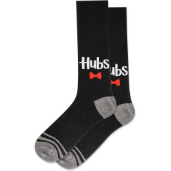 Hot Sox Men's Composition W Red Yellow Black Grey Blue Crew Socks 1 Pair, Black, Men's 10-13 Shoe