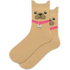 Hot Sox Women's French Bulldog Anklet Socks 1 Pair, Tan, Women's 9-11 Shoe