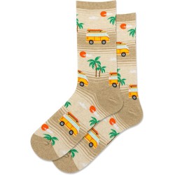 Hot Sox Women's Beach Van Crew Socks 1 Pair, Natural Melange, Women's 9-11 Shoe Hot Sox Women's Beach Van Crew Socks 1 Pair, Natural Melange, Women's 9-11 Shoe