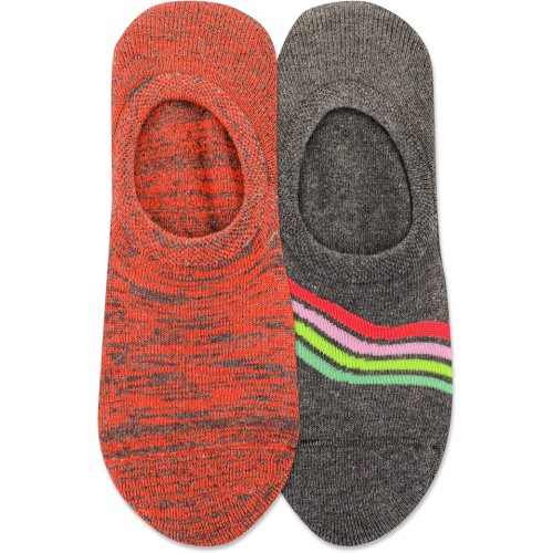 Hot Sox Women's Retro Stripe Liner Socks 2 Pair, Charcoal Heather, Women's 9-11 Shoe Hot Sox Women's Retro Stripe Liner Socks 2 Pair, Charcoal Heather, Women's 9-11 Shoe