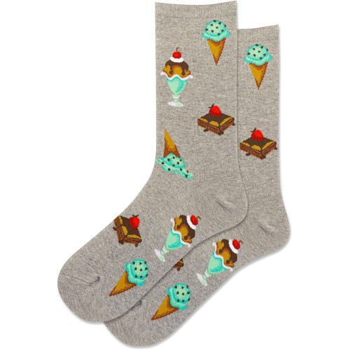 Hot Sox Women's Desserts Crew Socks 1 Pair, Grey Heather, Women's 9-11 Shoe Hot Sox Women's Desserts Crew Socks 1 Pair, Grey Heather, Women's 9-11 Shoe
