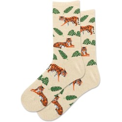 Hot Sox Women's Tiger Crew Socks 1 Pair, Natural Melange, Women's 9-11 Shoe