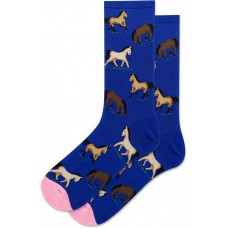 Hot Sox Women's Horse Crew Socks 1 Pair, Dark Blue, Women's 9-11 Shoe