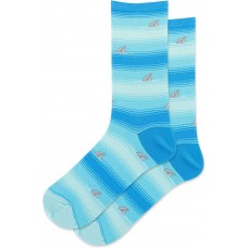 Hot Sox Women's Shark Crew Socks 1 Pair, Turquoise, Women's 9-11 Shoe