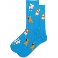 Hot Sox Women's Dog Tails Crew Socks 1 Pair, Turquoise, Women's 9-11 Shoe