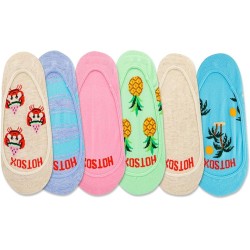 Hot Sox Women's Beach Liner Socks 6 Pair, Assorted , Women's 9-11 Shoe