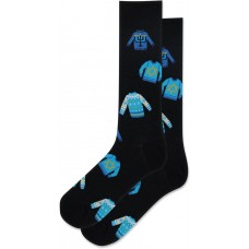 HotSox Men's Hanukkah Sweater Socks 1 Pair, Black, Men's 10-13 Shoe