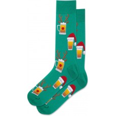 HotSox Men's Christmas Beers Socks 1 Pair, Green, Men's 10-13 Shoe