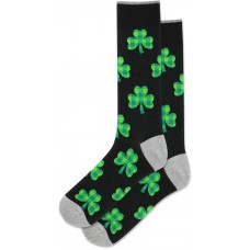 HotSox Men's Plaid Clover Socks 1 Pair, Black, Men's 10-13 Shoe