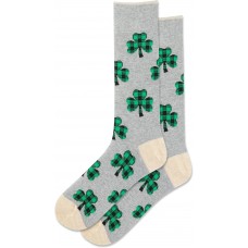 HotSox Men's Plaid Clover Socks 1 Pair, Grey Heather, Men's 10-13 Shoe