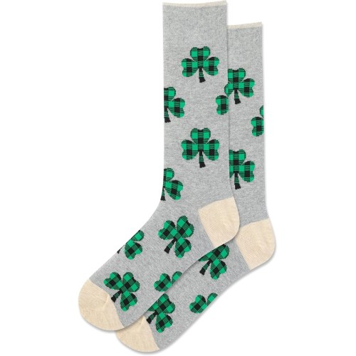 HotSox Men's Plaid Clover Socks 1 Pair, Grey Heather, Men's 10-13 Shoe HotSox Men's Plaid Clover Socks 1 Pair, Grey Heather, Men's 10-13 Shoe