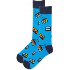 HotSox Men's Cassette Tape Socks 1 Pair, Turquoise, Men's 10-13 Shoe