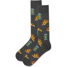 HotSox Men's Beer and Pizza Socks 1 Pair, Charcoal Heather, Men's 10-13 Shoe