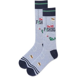 HotSox Men's Gone Fishing Socks 1 Pair, Chambrey, Men's 10-13 Shoe