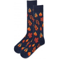 HotSox Men's Autumn Leaves Socks 1 Pair, Navy, Men's 10-13 Shoe