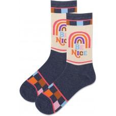 HotSox Women's Be Nice Socks 1 Pair, Denim Heather, Women's 9-11 Shoe