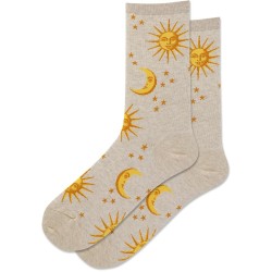HotSox Women's Shiny Sun and Moon Socks 1 Pair, Natural Melange, Women's 9-11 Shoe HotSox Women's Shiny Sun and Moon Socks 1 Pair, Natural Melange, Women's 9-11 Shoe