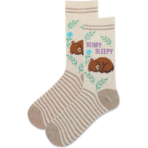 HotSox Women's Fuzzy Beary Sleepy Socks 1 Pair, Natural Melange, Women's 9-11 Shoe HotSox Women's Fuzzy Beary Sleepy Socks 1 Pair, Natural Melange, Women's 9-11 Shoe