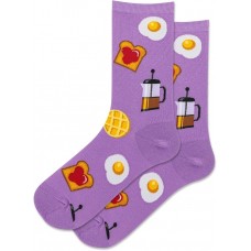 HotSox Women's Breakfast Socks 1 Pair, Purple, Women's 9-11 Shoe