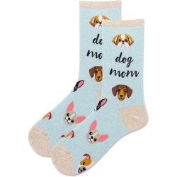 HotSox Women's Dog Mom Socks 1 Pair, Mint Melange, Women's 9-11 Shoe