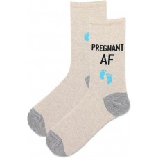 HotSox Women's Pregnant AF Socks 1 Pair, Natural Melange, Women's 9-11 Shoe