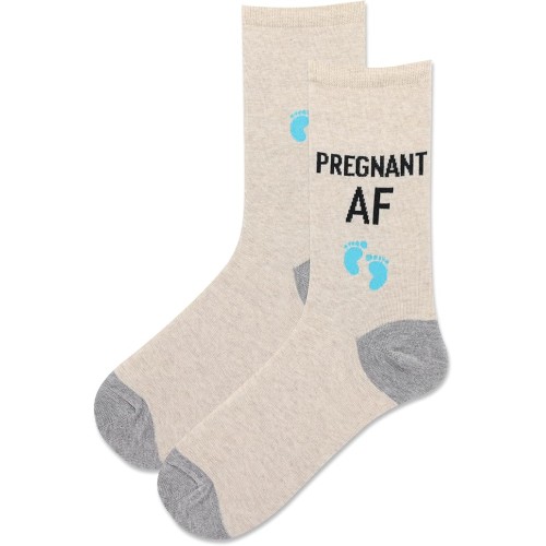 HotSox Women's Pregnant AF Socks 1 Pair, Natural Melange, Women's 9-11 Shoe HotSox Women's Pregnant AF Socks 1 Pair, Natural Melange, Women's 9-11 Shoe