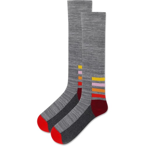 HotSox Women's Random Feed Ankle Stripe Compression Knee High Socks 1 Pair, Grey Heather, Women's 9-11 Shoe HotSox Women's Random Feed Ankle Stripe Compression Knee High Socks 1 Pair, Grey Heather, Women's 9-11 Shoe