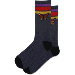 HotSox Women's Butterfly Socks 1 Pair, Denim Heather, Women's 9-11 Shoe HotSox Women's Butterfly Socks 1 Pair, Denim Heather, Women's 9-11 Shoe