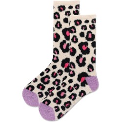 HotSox Women's Animal Print Slipper Sock Non Skid Socks 1 Pair, Cream, Women's 9-11 Shoe HotSox Women's Animal Print Slipper Sock Non Skid Socks 1 Pair, Cream, Women's 9-11 Shoe