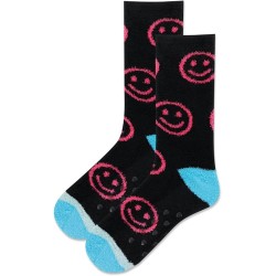 HotSox Women's Smiley Slipper Sock Non Skid Socks 1 Pair, Black, Women's 9-11 Shoe HotSox Women's Smiley Slipper Sock Non Skid Socks 1 Pair, Black, Women's 9-11 Shoe