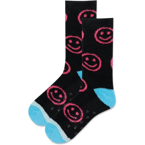 HotSox Women's Smiley Slipper Sock Non Skid Socks 1 Pair, Black, Women's 9-11 Shoe HotSox Women's Smiley Slipper Sock Non Skid Socks 1 Pair, Black, Women's 9-11 Shoe