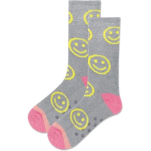 HotSox Women's Smiley Slipper Sock Non Skid Socks 1 Pair, Grey, Women's 9-11 Shoe HotSox Women's Smiley Slipper Sock Non Skid Socks 1 Pair, Grey, Women's 9-11 Shoe