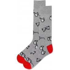 HotSox Men's Glasses Socks 1 Pair, Grey Heather, Men's 10-13 Shoe