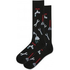 HotSox Men's Plumber Socks 1 Pair, Black, Men's 10-13 Shoe