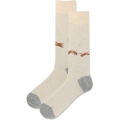 HotSox Men's Creation of Adam Socks 1 Pair, Natural Melange, Men's 10-13 Shoe HotSox Men's Creation of Adam Socks 1 Pair, Natural Melange, Men's 10-13 Shoe