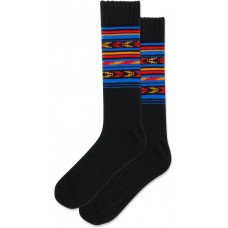 HotSox Men's Geo Stripe Boot Socks 1 Pair, Black, Men's 10-13 Shoe